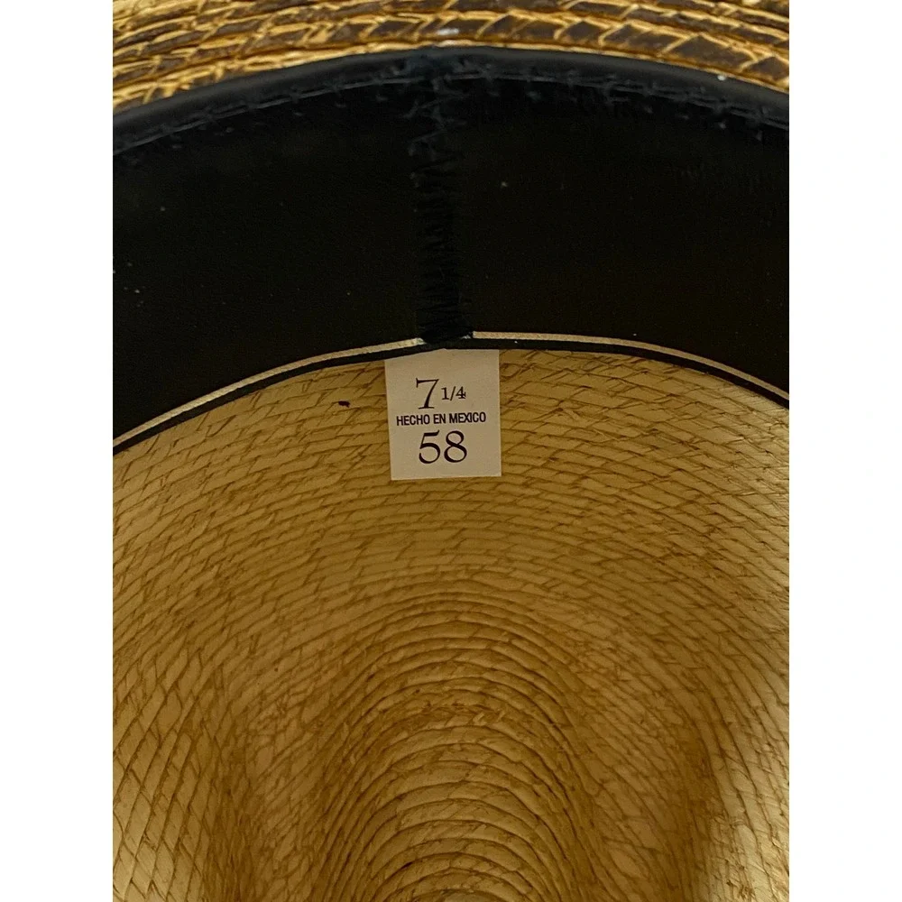 Justin‎ 20X Straw Cowboy Hat Natural Tan Western Wide Brim Made in Mexico 7 1/4